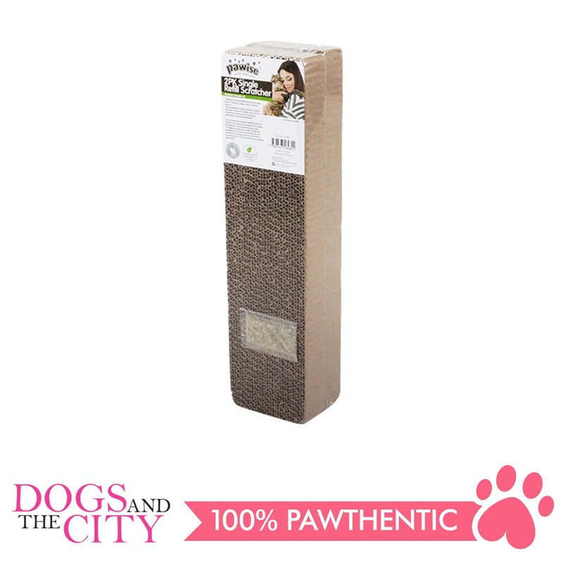Pawise 28485 2PK Single Refill Cardboard Cat Scratcher 2 packs 47x11x8cm