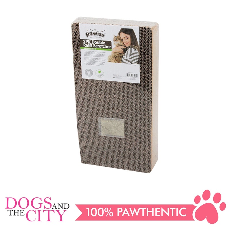 Pawise 28486 Double Refill Cardboard Cat Scratcher 2 packs 47x23x8cm