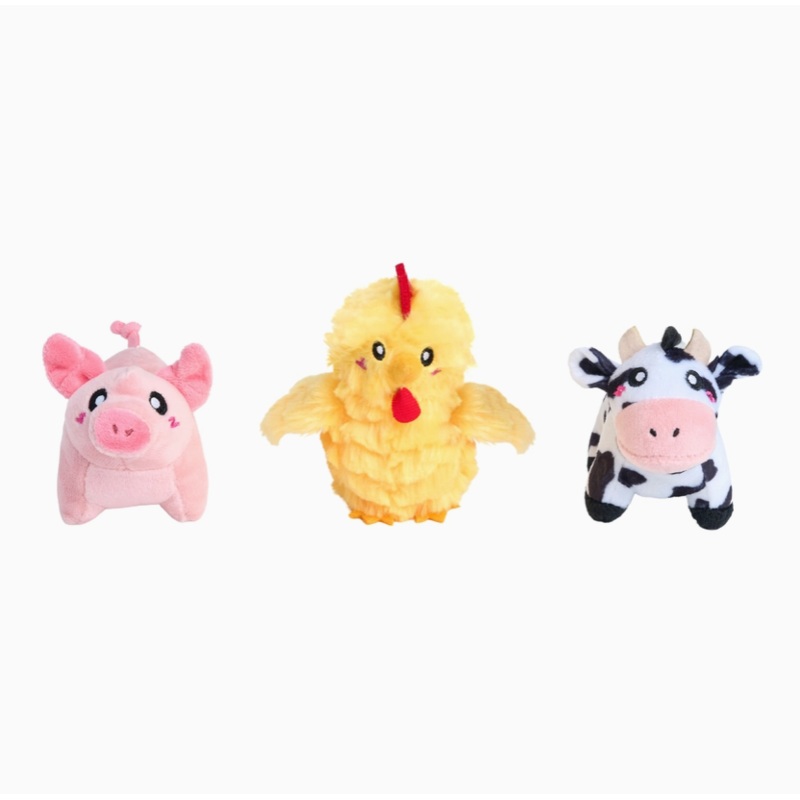 Zippy Paws -Miniz 3-Pack - Barnyard Friends