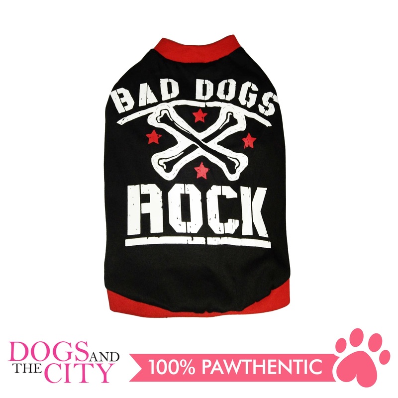 Doggiestar Bad Dogs Rock Black T-Shirt for Dogs
