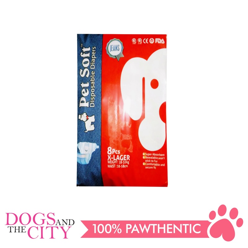 Pet Soft Denims Diaper X-Large 8's