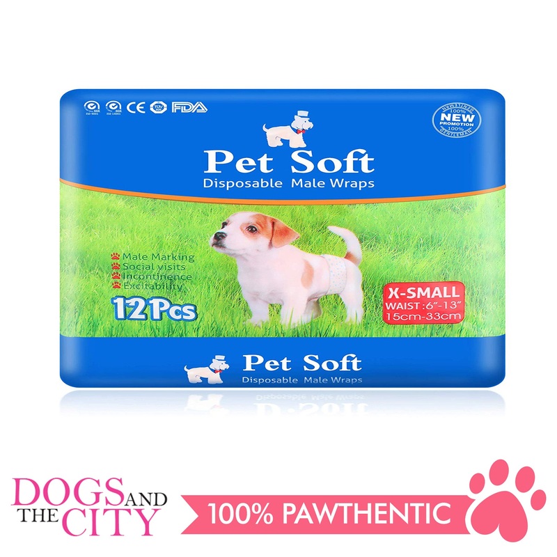 Pet Soft Male Wrap XS 12's