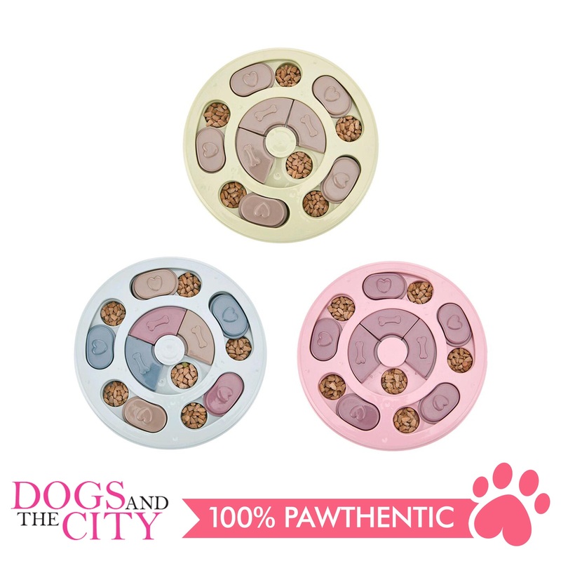 DGZ WO-229 Interactive Dog Puzzle Toys, Treat Dispenser for Small Dogs Training Playing, Colorful Design Slow Feeder to Aid Pets Digestion 24cm