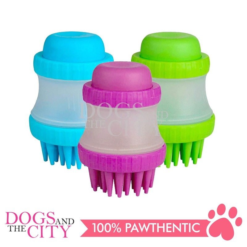 DGZ 2in1 Gentle Dog Washer Shampoo Dispenser with Silicone Brush for Dogs 11x7.5cm