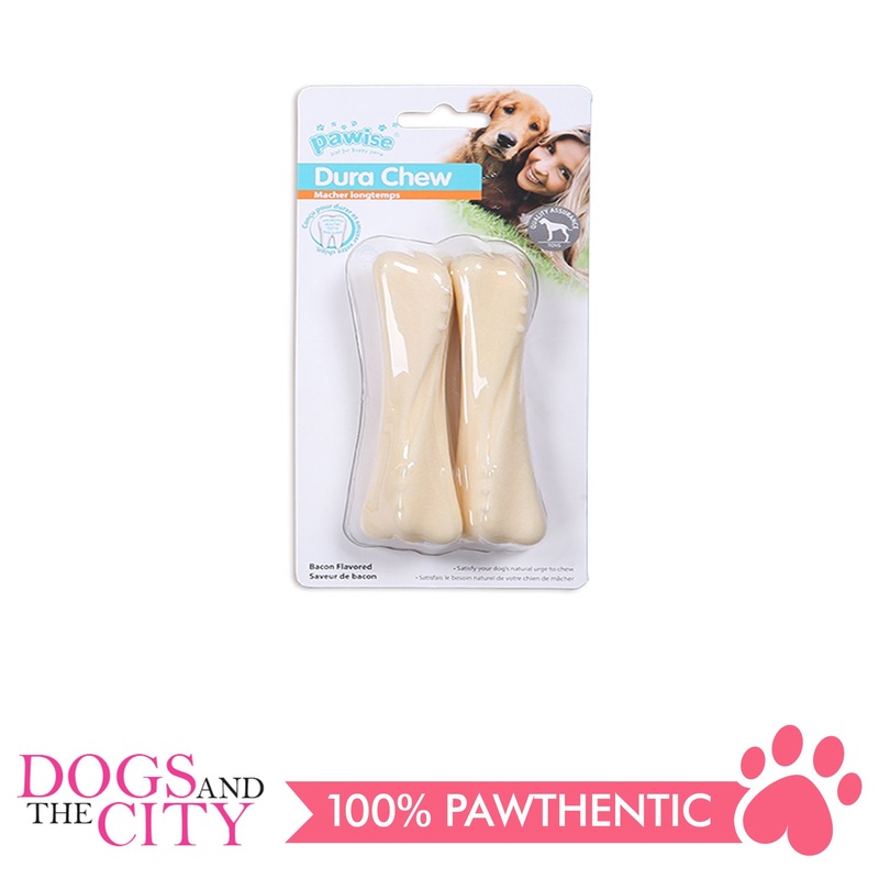 Pawise 14601 Dog Toy Dura Chew 2/pack Bacon Flavor