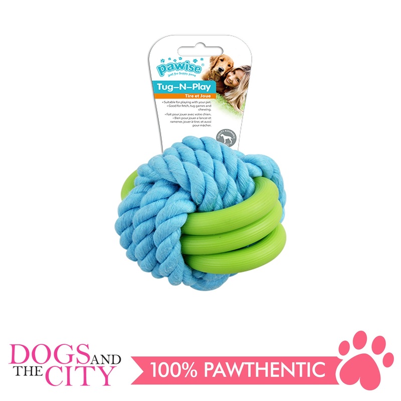 Pawise 14871 Twins Rope Ball Dog Toy 7cm