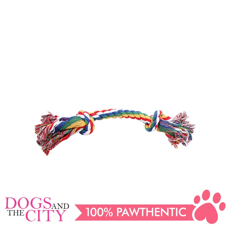 Pawise 14882 5" Rope Bone w/2 Knots Multi Color Dog Toy