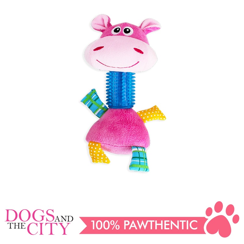 Pawise 15144 TPR Long Neck Hippo Plush Pet Toy