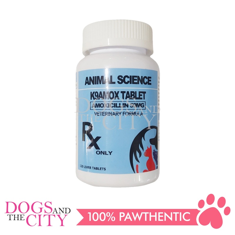 ANIMAL SCIENCE K9 Amoxicillin 50mg Tablets 120 Tablets for Dogs and Cats