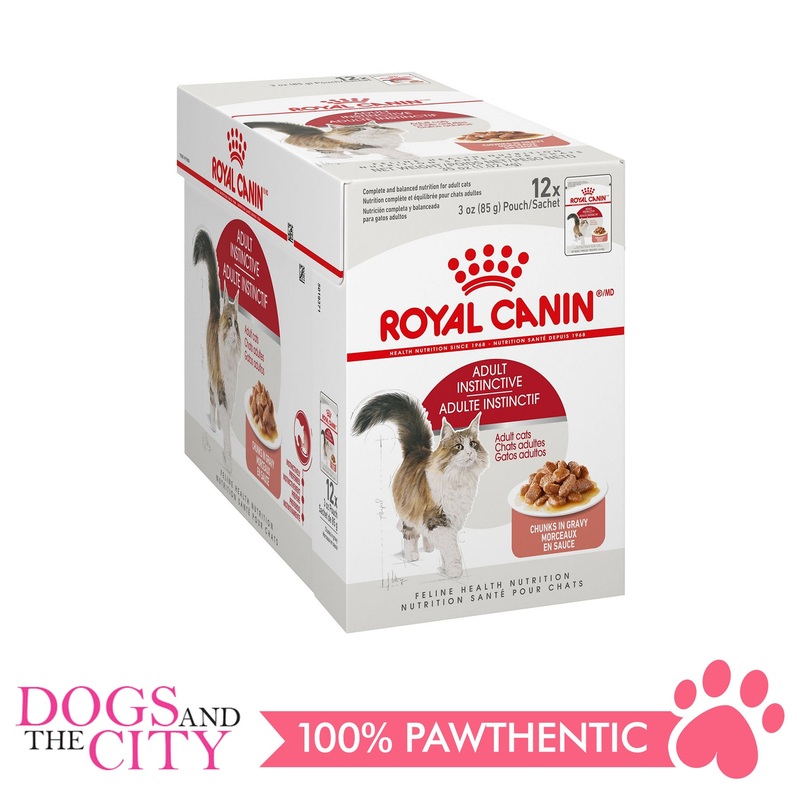 Royal Canin INSTINCTIVE Feline Adult in Gravy Cat Food 85g (12 packs)