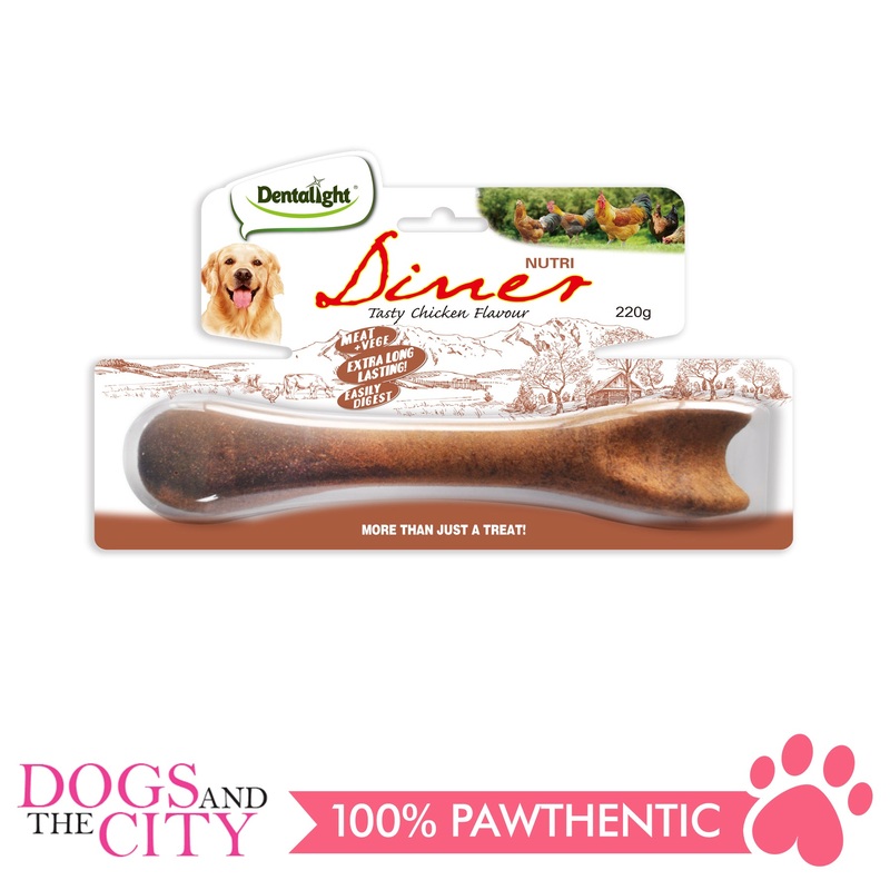 SALE! Dentalight 8247 8" Nutri Diner Tasty Chicken Dog Bone 220g