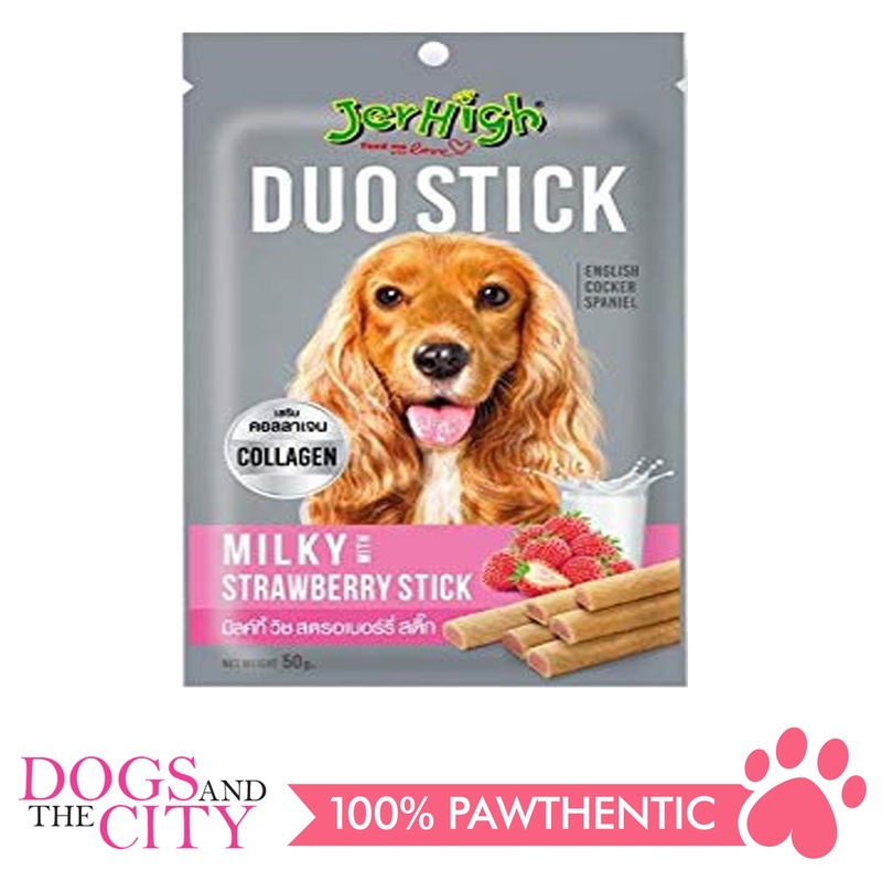 JerHigh Duo Milky with Strawberry Stick 50g