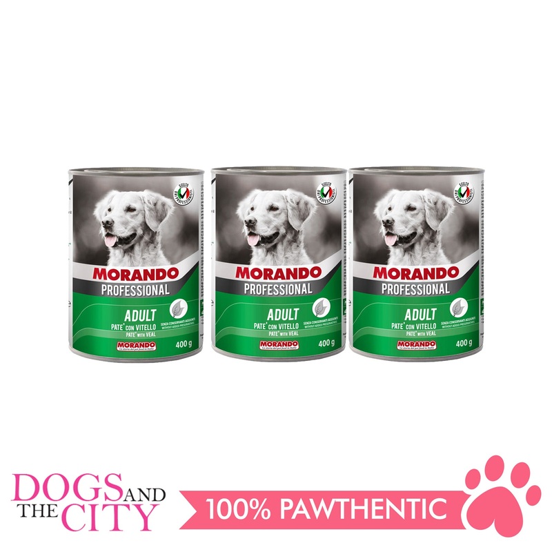 Morando Professional Pate Veal Dog Food Can 400g (3 cans)