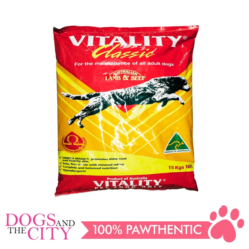 Vitality Classic Lamb and Beef Dog Dry Food 15kg