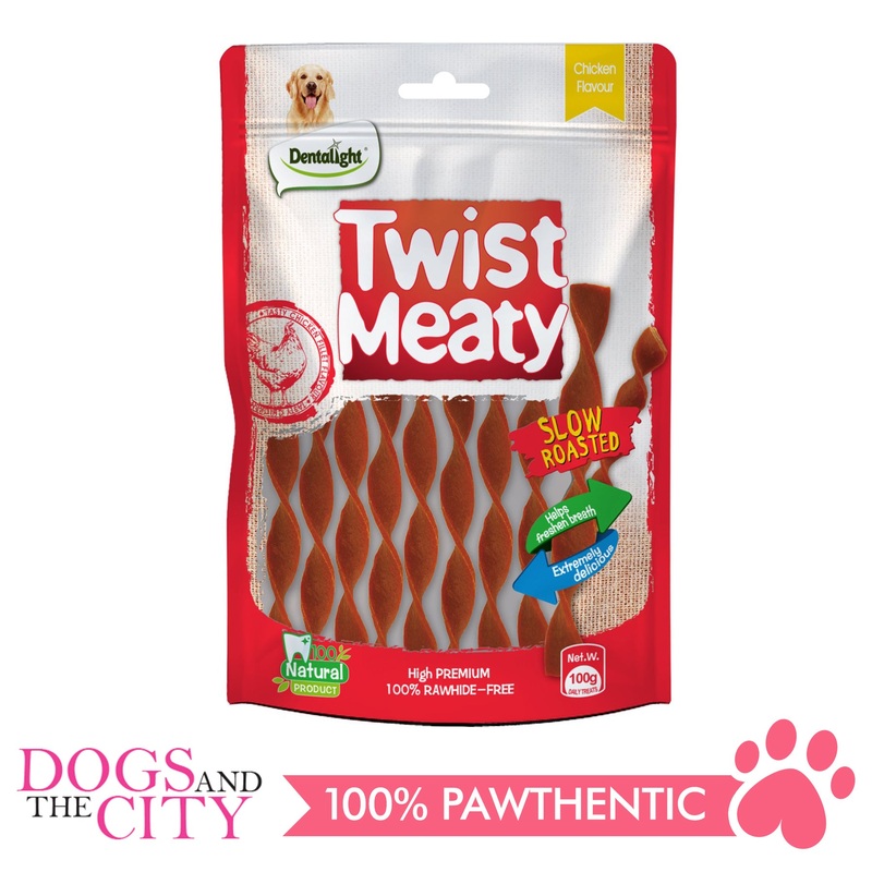 Dentalight 9497 Twisty Meaty Chicken Flavor Dog Treats 100g