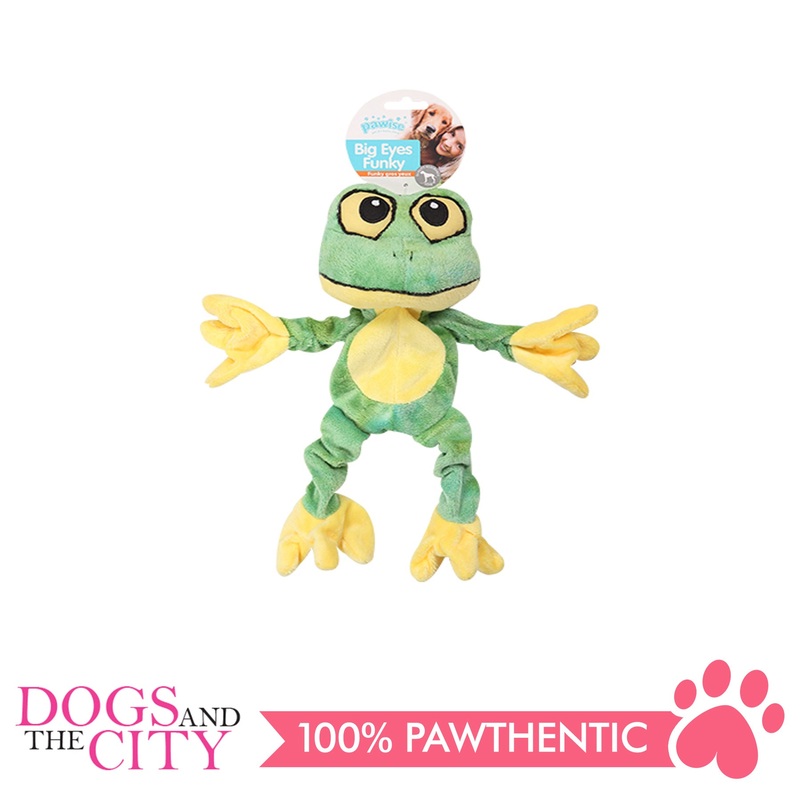 Pawise 15094 Big Eyes Funky Frog Plush Pet Toy Large
