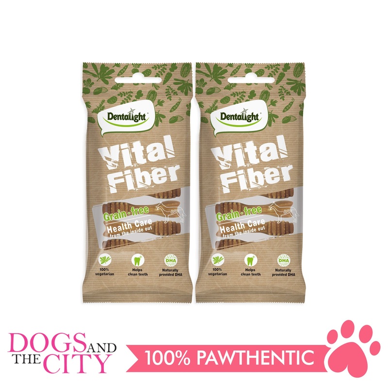 Dentalight 6830 2.7" Vital Fiber Brush Treats Small 7 bones/70g (2 packs)