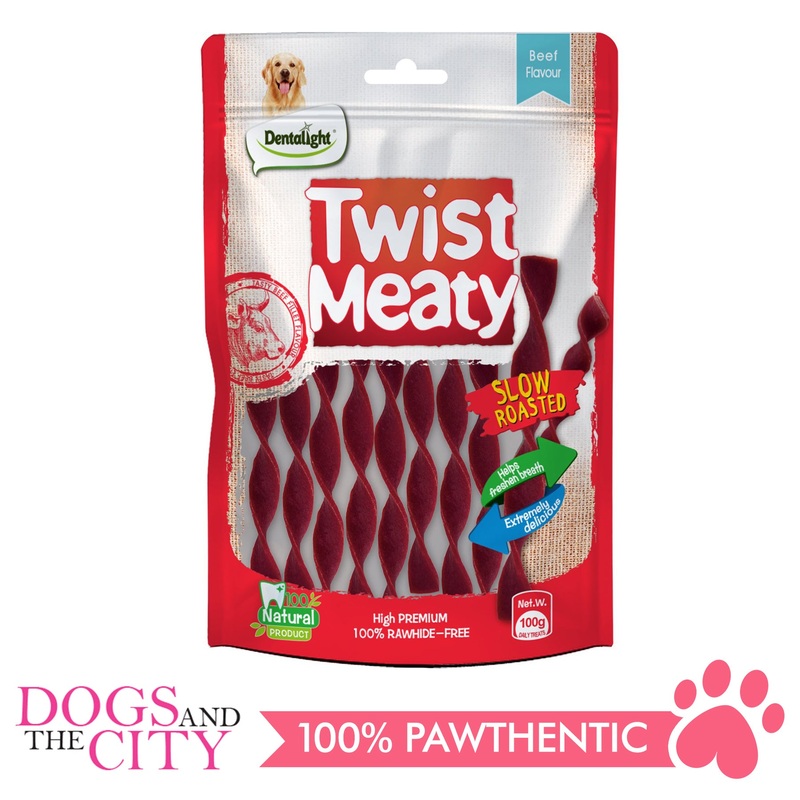 Dentalight 9480 Twisty Meaty Beef Flavor Dog Treats 100g