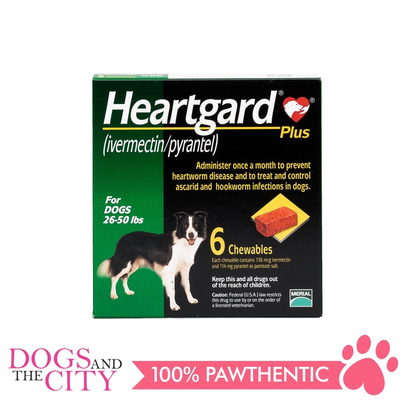 Heartgard Plus Chewable Tablets for Dogs, 12kg to 22kg (6 chewables)