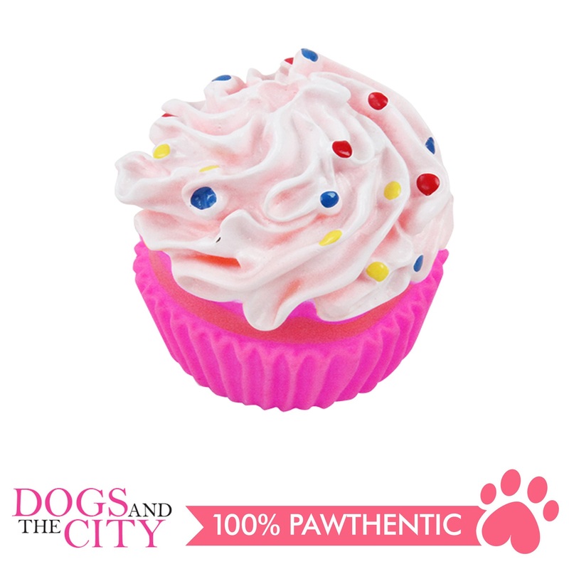 Pawise 14126 Dog Toy Vinyl Sprinkle Cupcake 7x7x8.5cm