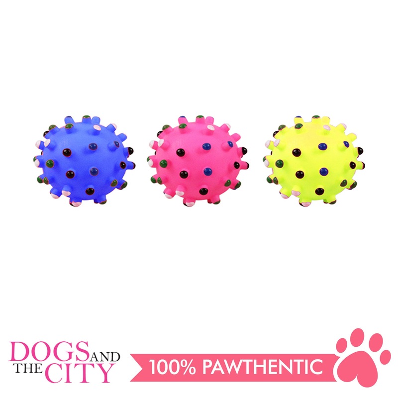 Pawise 14142 Vinyl Dog Toy Spiky Dot Ball Medium 8cm