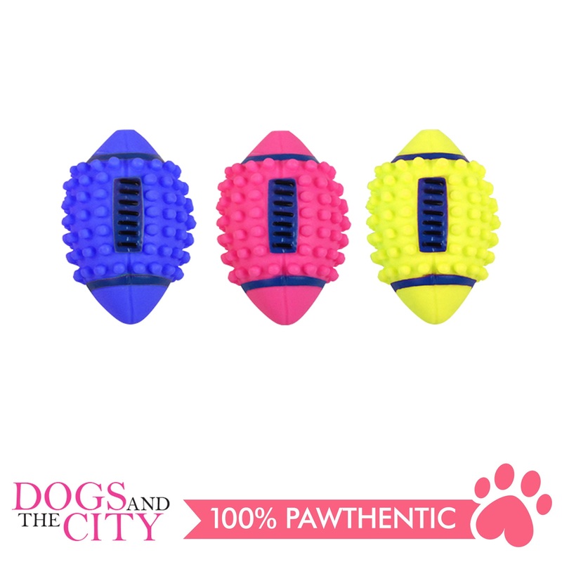 Pawise 14146 Vinyl Dog Toy Spiky Football 12.5x7.5x7.5cm
