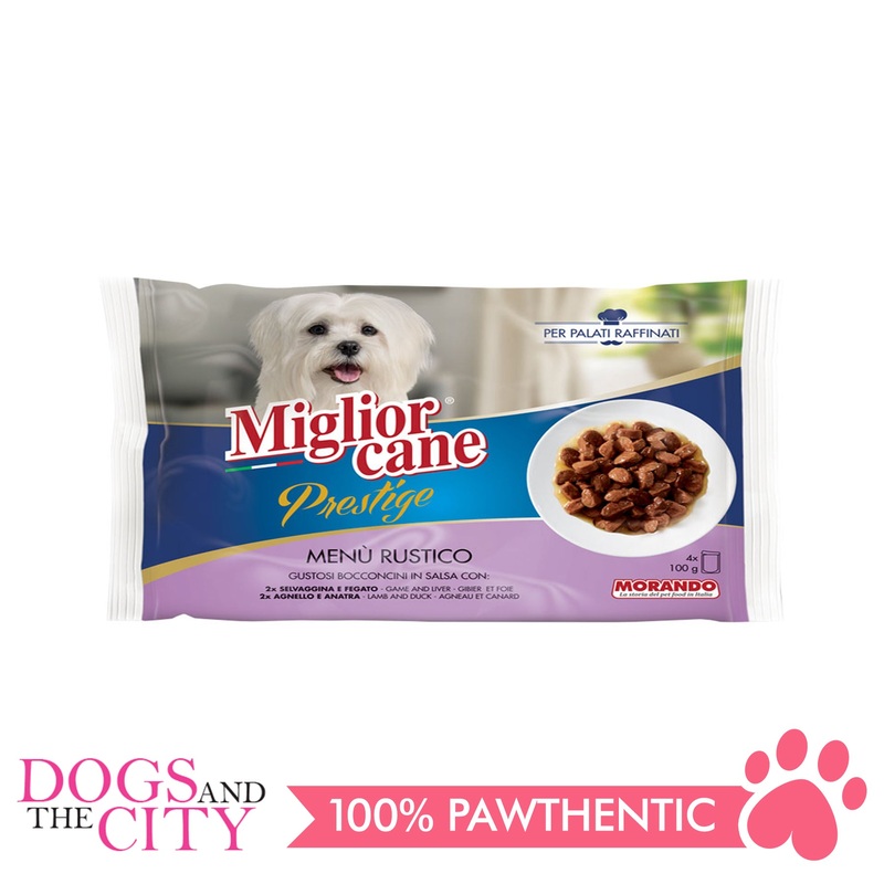 Morando Migliorcane Prestige Game, Liver, Lamb and Duck 4x100g