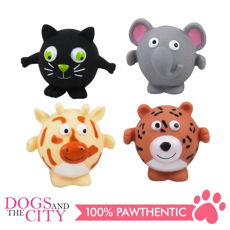 Pawise 14171 Dog Toy Vinyl Animal Assorted 10.5x9x9cm