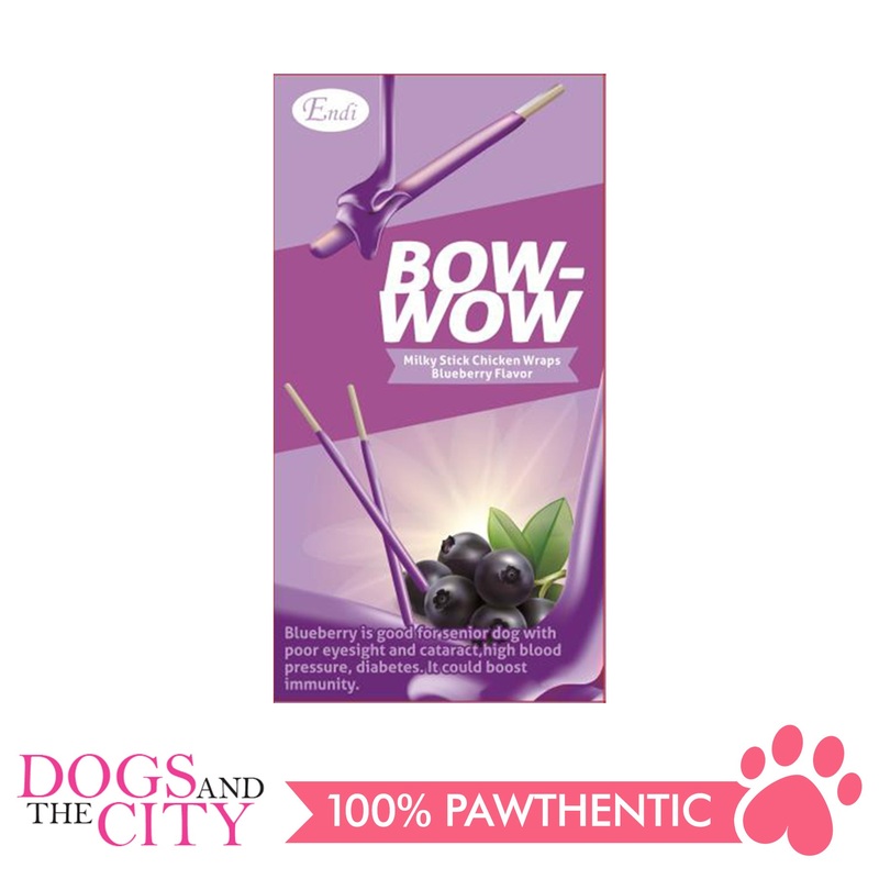 Endi E024 Bow-Wow Milky Stick Wraps Blueberry Dog Treats 96g
