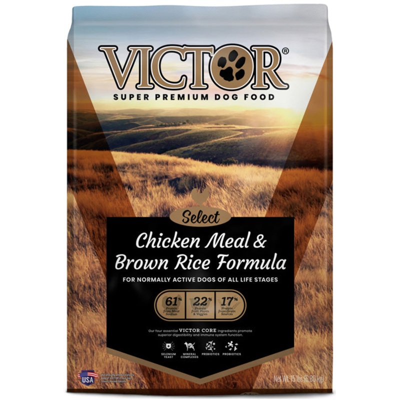 Victor Super Premium Dog Food Chicken Meal and Brown Rice 15 lb