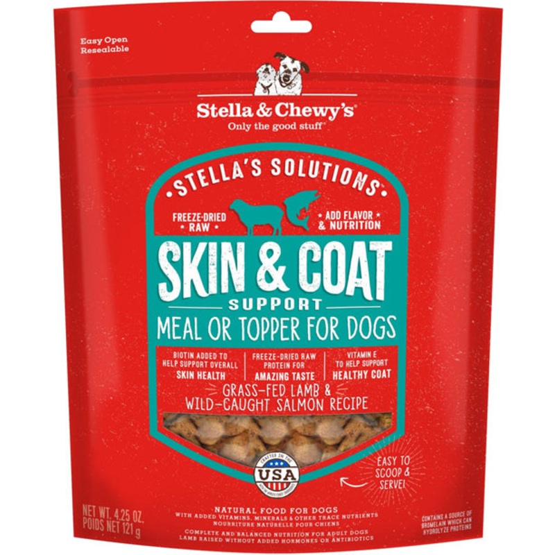 Stella and Chewys Dog Solutions Skin and Coat Support Lamb and Salmon 4.25Oz