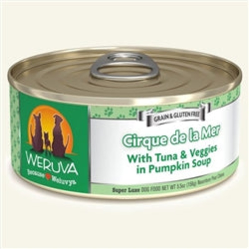 Weruva Dog Cirque De La Mer with Tuna and Veggies in Pumpkin Soup 5.5oz. Case Of 24