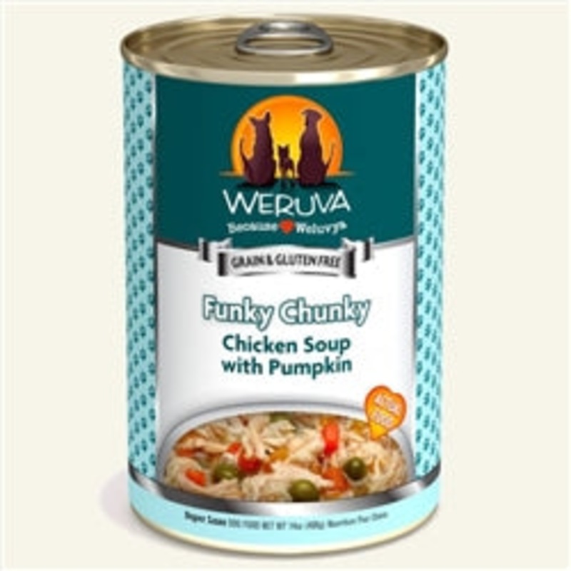 Weruva Dog Funky Chunky Chicken Soup with Pumpkin 14oz. Case Of 12