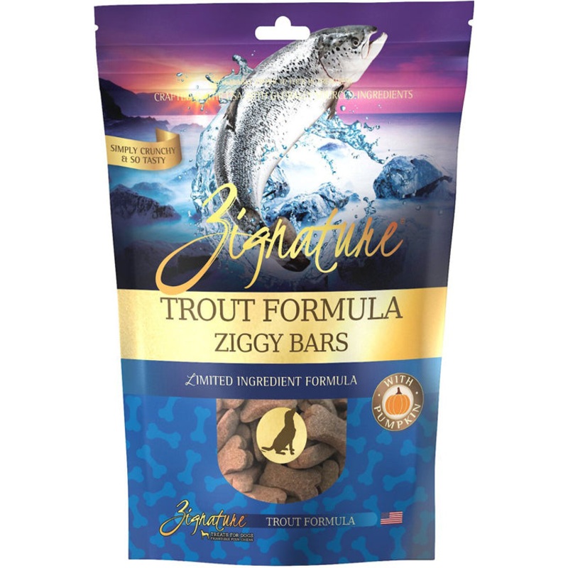 Zignature Dog Ziggy Bar Treat Trout 12oz.
