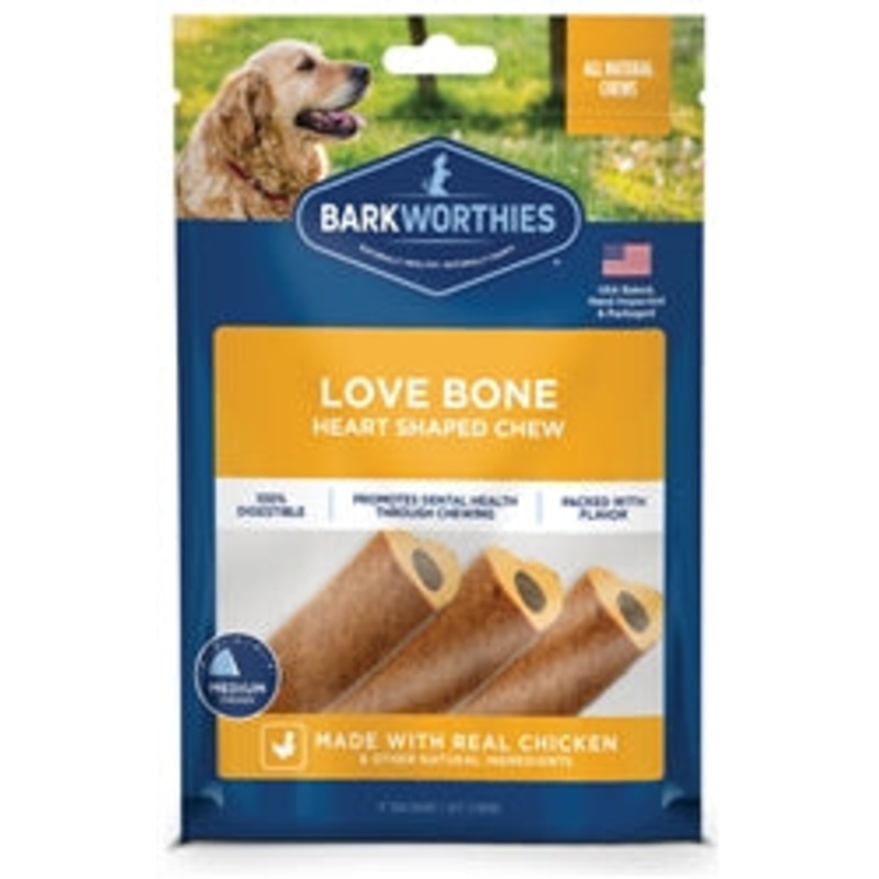 Barkworthies Dog Love Bone 4In 45Ct
