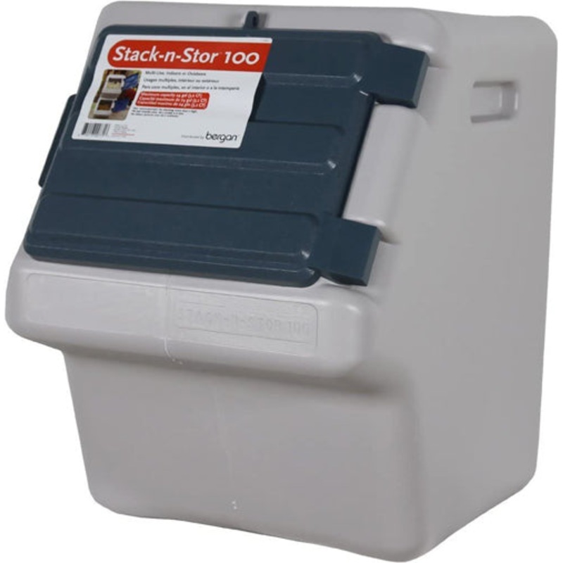 Bergan Stack-N-Stor Pet Food Storage Beige; Navy Large