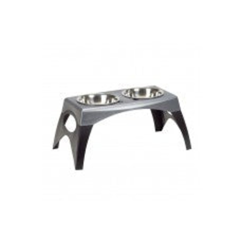 Bergan Stormcloud Elevated Feeder 2 Dog Bowl Black; Grey Extra-Large
