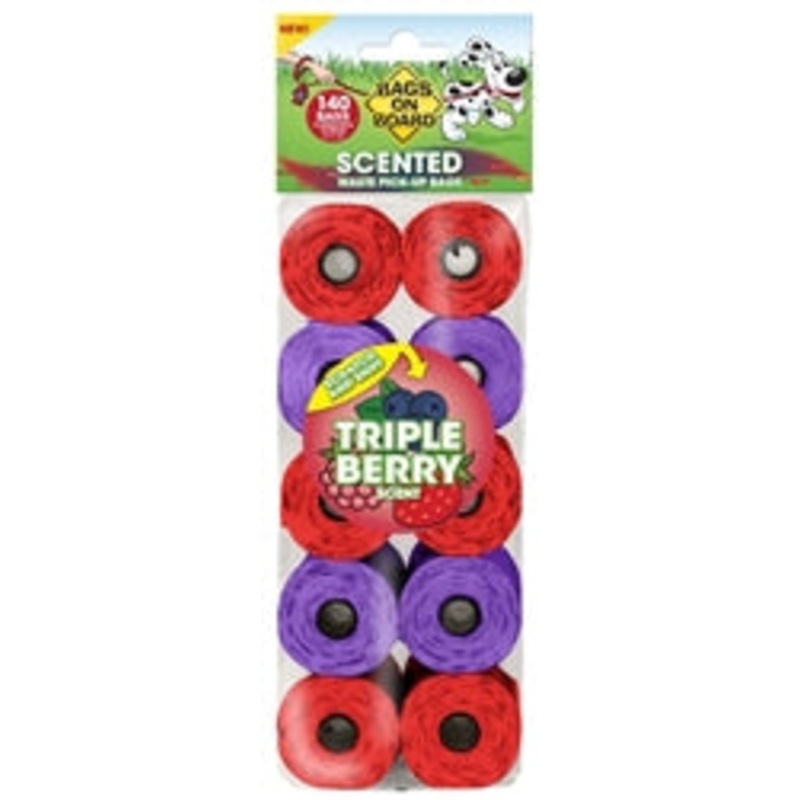 Bags on Board Waste Pick-up Scented Bags Refill Red; Purple 140 Count