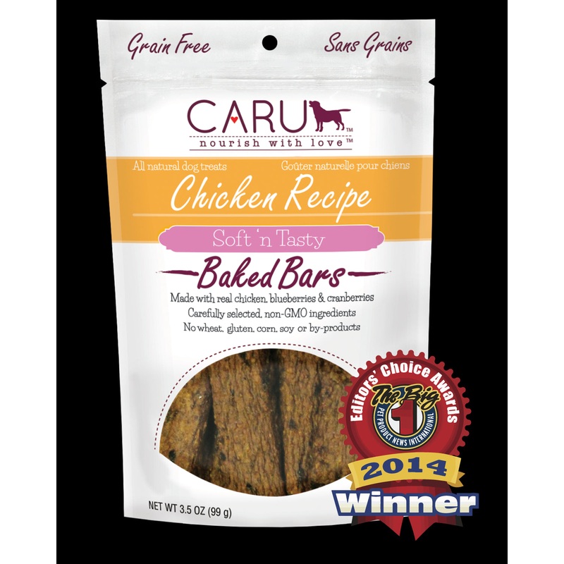 Caru Dog Natural Chicken Recipe Bars 4Oz.