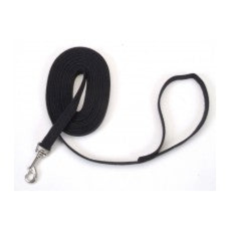 Train Right Cotton Web Training Dog Leash Black 5-8 in x 20 ft