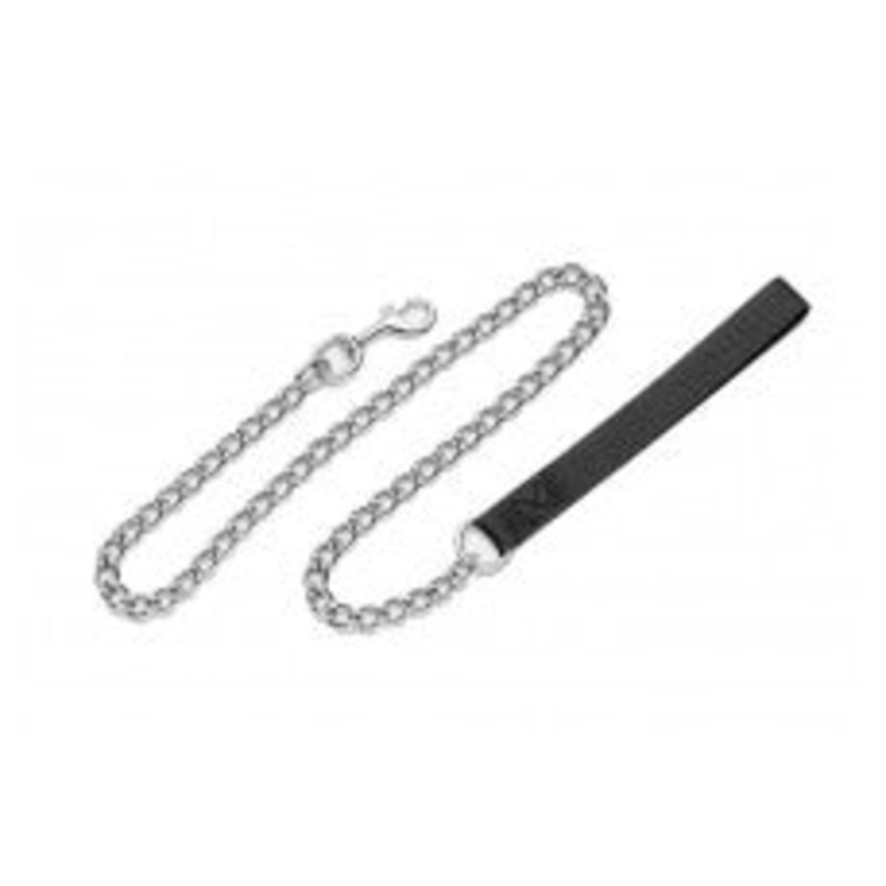Titan Chain Dog Leash with Nylon Handle Black 3 mm x 4 ft