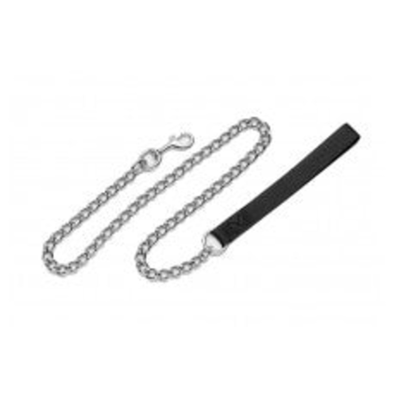 Titan Chain Dog Leash with Nylon Handle Red 2 mm x 4 ft