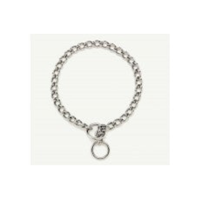 Titan Chain Training Dog Collar Fine Nickel; Chrome 2 mm x 12 in