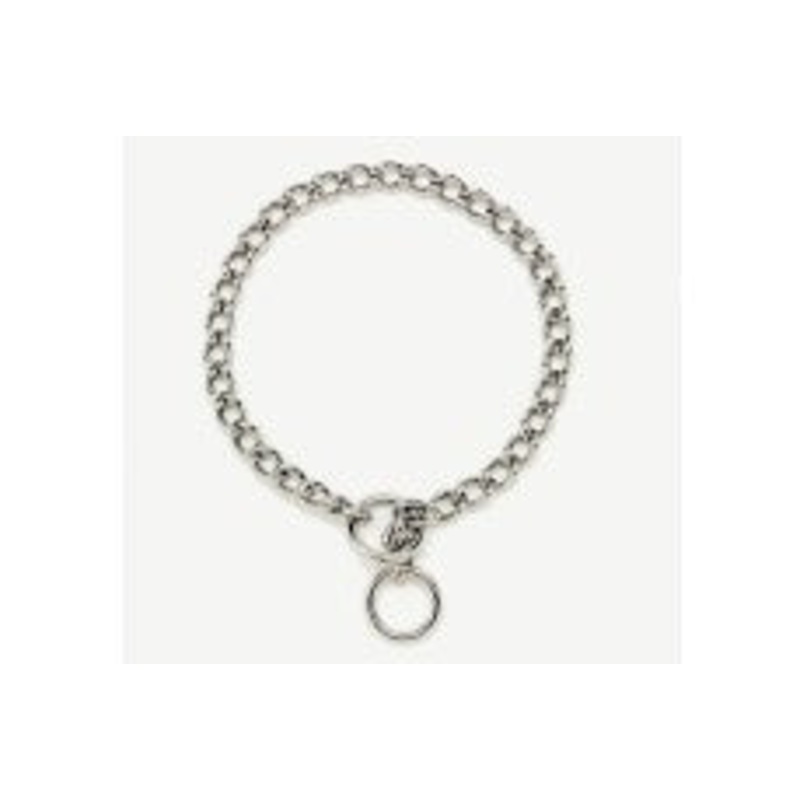 Titan Chain Training Dog Collar Fine Nickel; Chrome 2 mm x 14 in