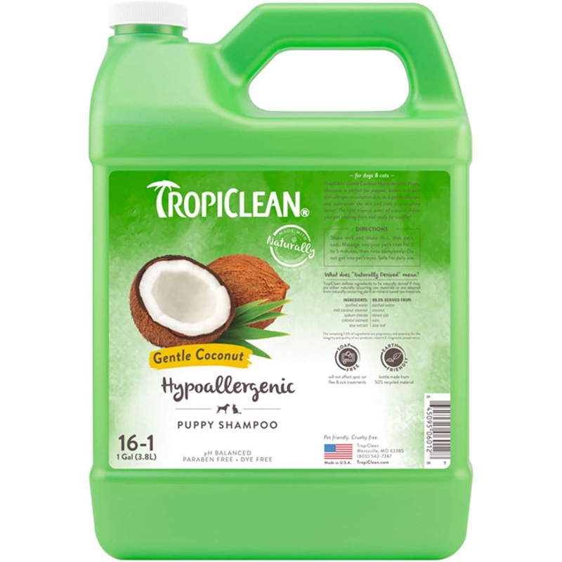 TropiClean Gentle Coconut Hypoallergenic Puppy and Kitten Shampoo 1 gal
