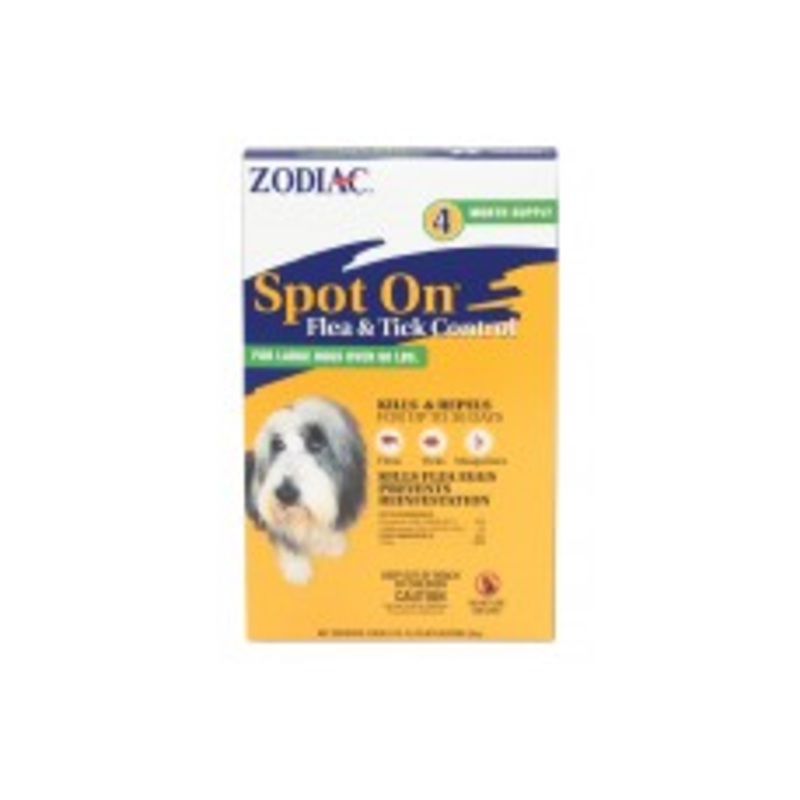 Zodiac Flea and Tick Spot On for Dogs Large Over 60 Pounds 4 Pack