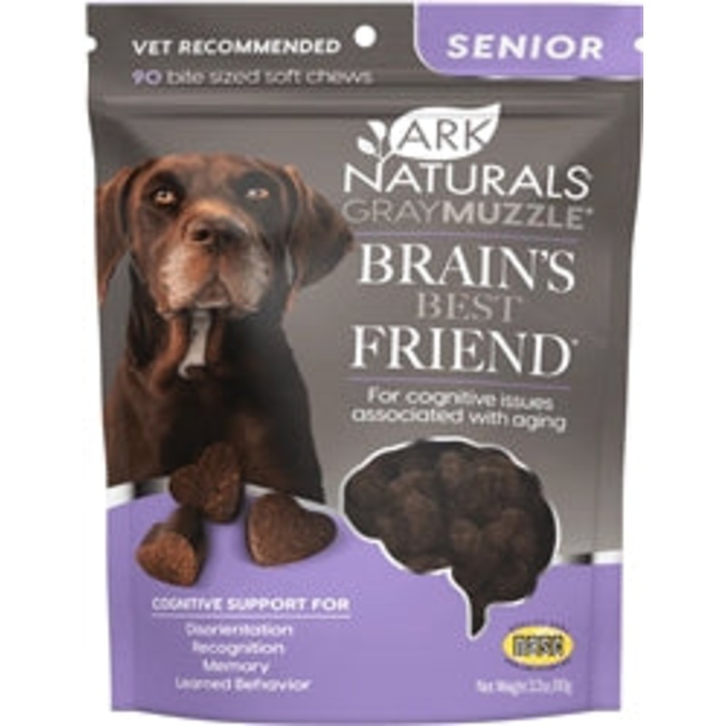 Ark Naturals Gray Muzzle Memory Health Senior Dog Treats, 3.17-Oz Bag, 90 Count