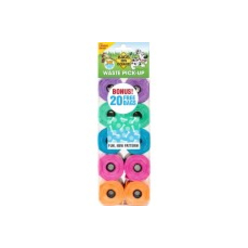 Bags on Board Waste Pick-up Bags Refill Green; Purple; Pink; Blue 140 Count