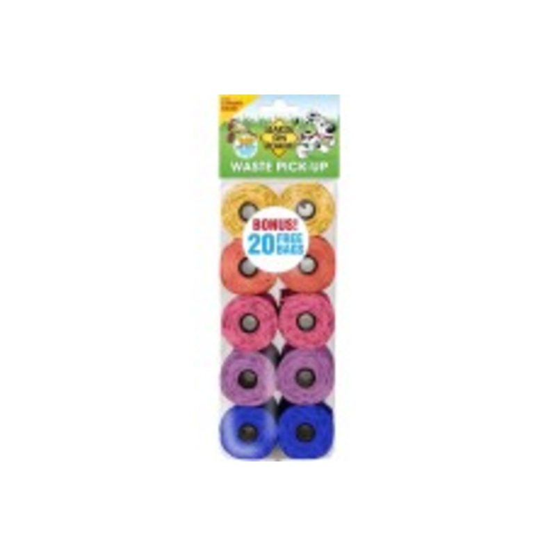 Bags on Board Waste Pick-up Bags Refill Yellow; Pink; Purple; Blue 140 Count