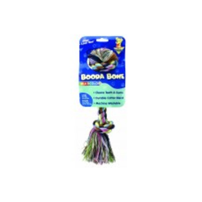 Booda 2-Knot Rope Bone Dog Toy 2 Knots Rope Bone Multi-Color Large